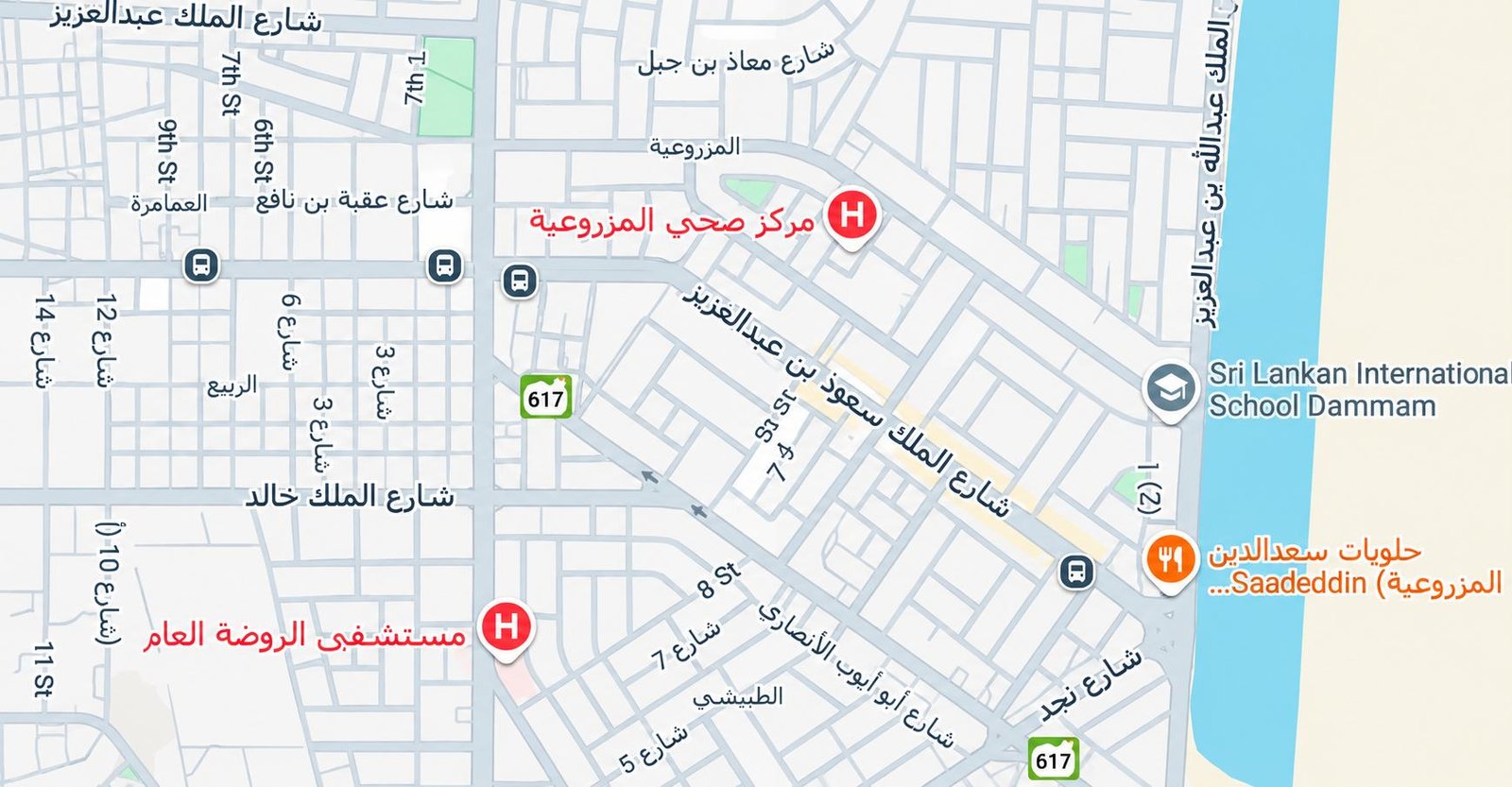 خريطة فرع الدمام حي المزروعية