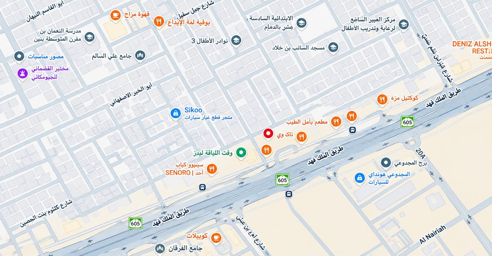 خريطة فرع الدمام حي أحد شارع كلثوم بن الحسين